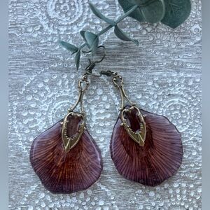Real Iris Petal Earrings